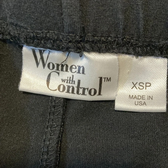 Women With Control Black Stretch Knit Pants XSP - Picture 8 of 12